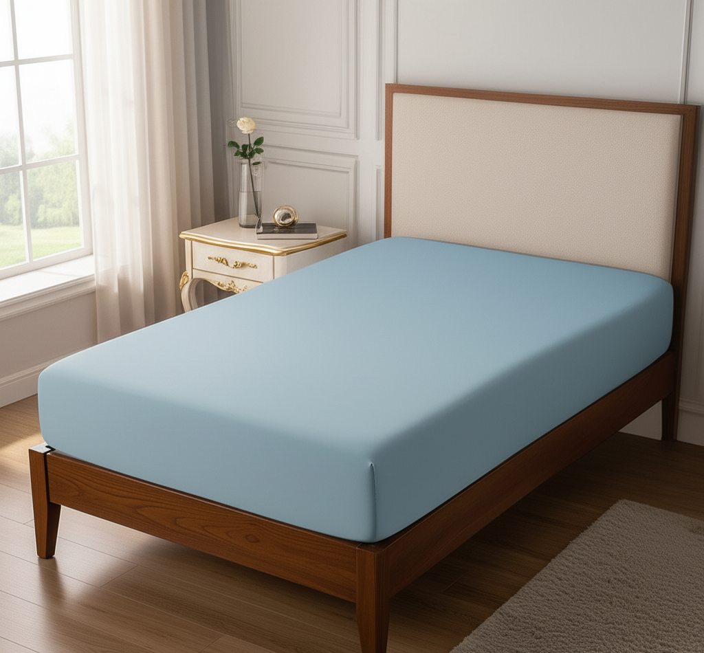 Jersey Fitted Bedsheet for Single Mattress Assorted colors - Image 3
