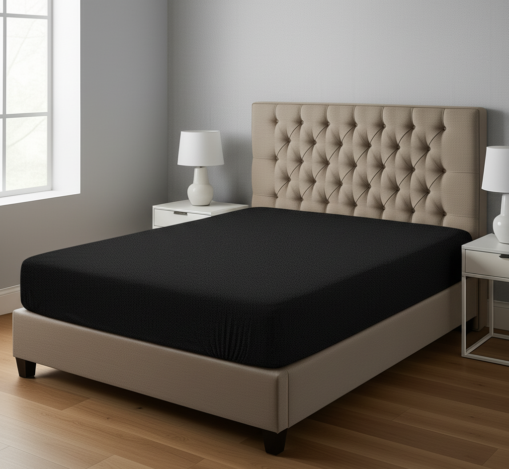 Jersey Fitted Bedsheet-Black