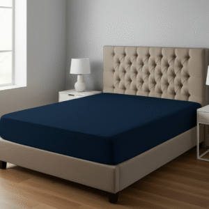 Jersey Fitted Bedsheet-Navy Blue
