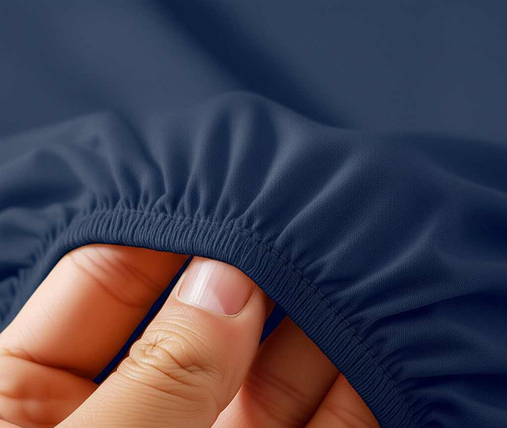 Jersey Fitted Bedsheet-Navy Blue - Image 2